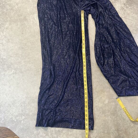 Rachel Zoe Jumpsuit Womens 8 Blue Sparkle Sleeveless‎ Wide Leg Party Sleeveless - Picture 5 of 14